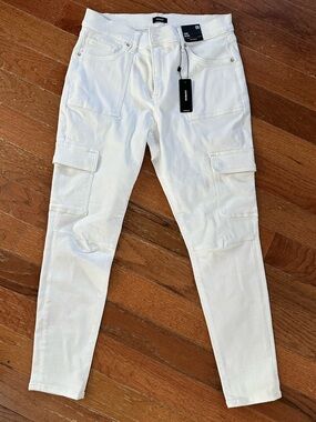 Women’s Express White Cargo Jeans - Slim Fit